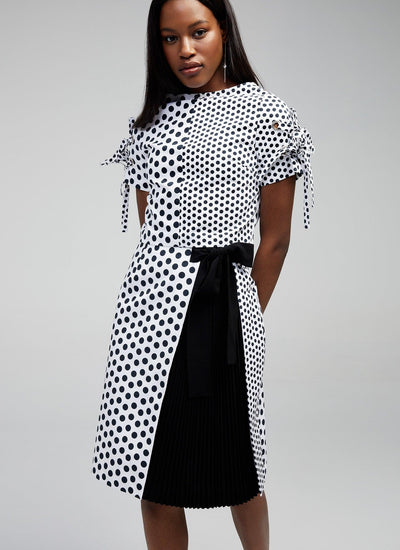 black and white polka dot skirt