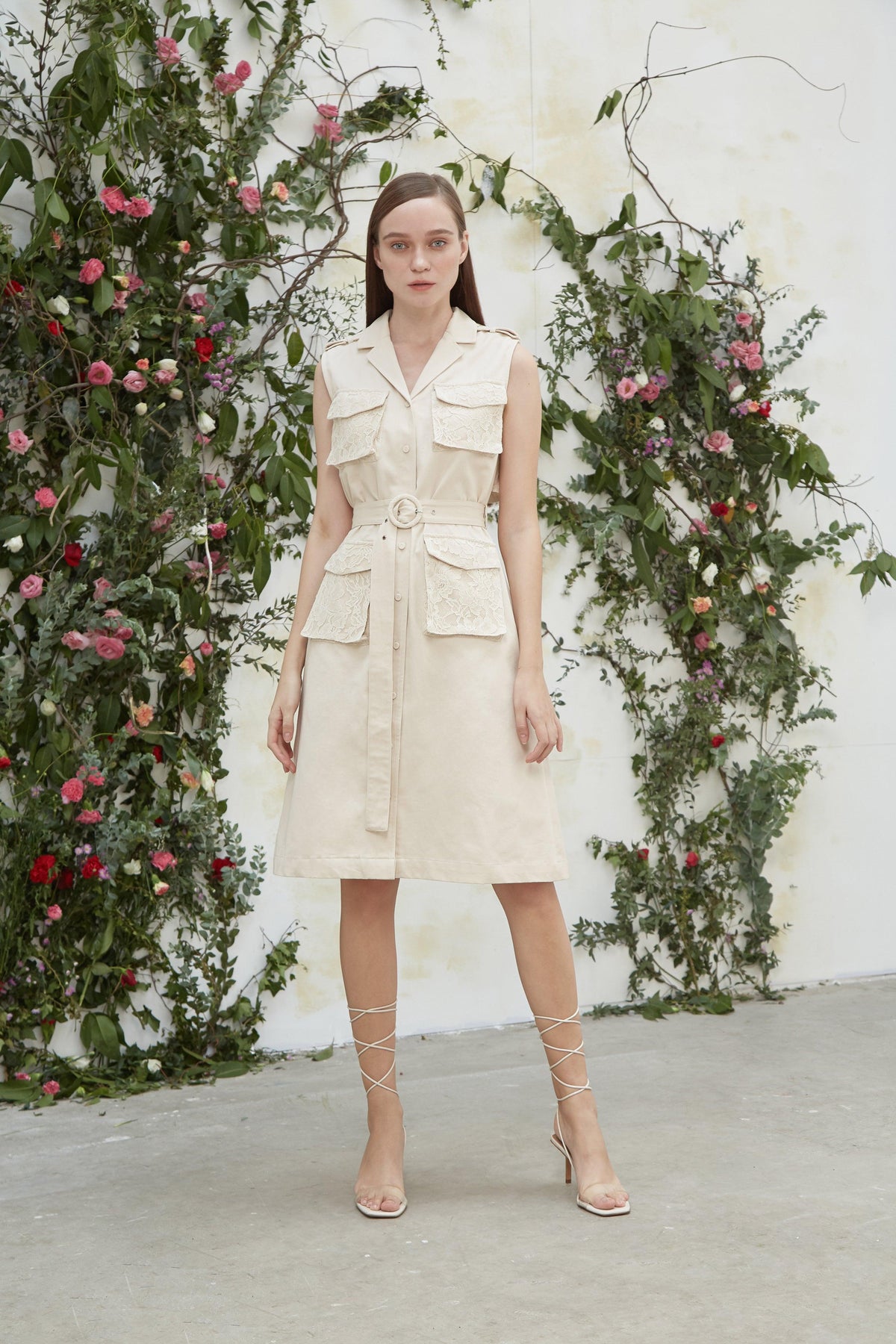 Beige Sleeveless Utility Dress | Women's Utility Dresses | Modest Glory Beige Sleeveless Utility Dress | Women's Utility Dresses | Modest Glory